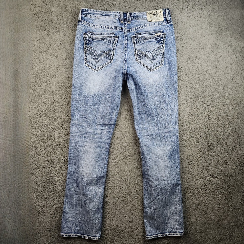 Buckle Salvage Supply Jeans Mens 38x36 Blue Anarchy Straight Relaxed Fit Denim - Picture 2 of 12